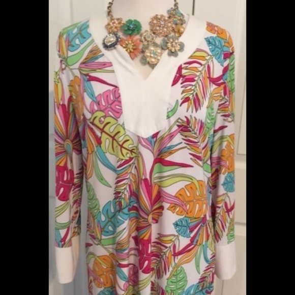 Tropical Banana Leaf Print Shift Dress - Picture 8 of 9